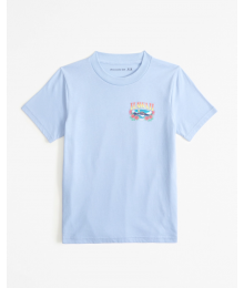 Abercrombie Light Blue Hawaii Back Graphic Tee